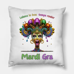 "Vintage Mardi Gras Vibes: Retro Beads Delight" - Cajun Party New Orleans Pillow