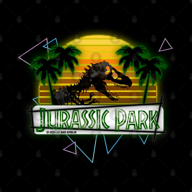 Jurassic Logo Retro 80's Neon Style by Jurassic Merch