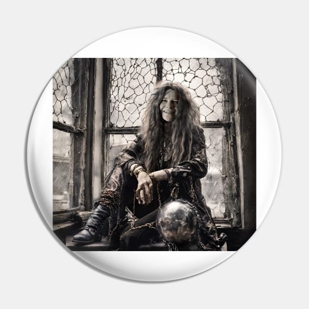 Janis Joplin Ball and Chain Pin by IconsPopArt