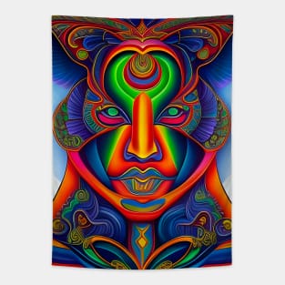 New World Gods (14) - Mesoamerican Inspired Psychedelic Art Tapestry