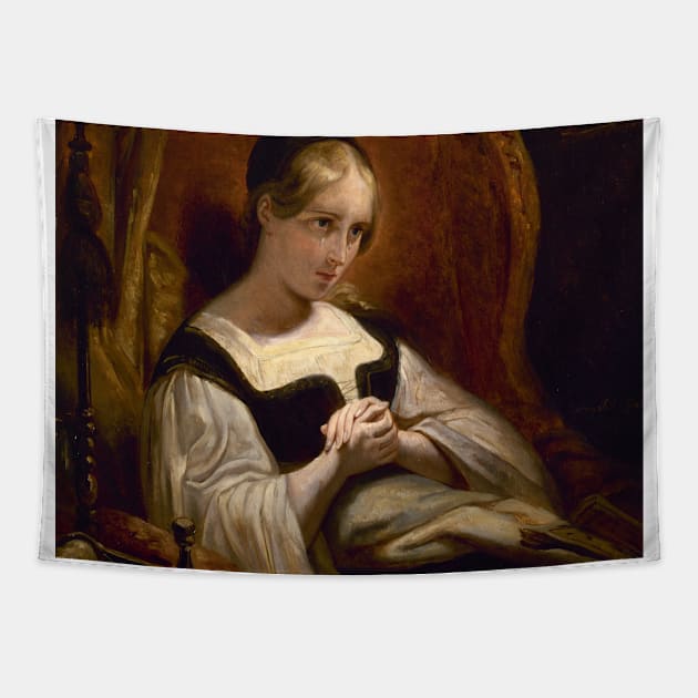 Marguerite au Rouet by Ary Scheffer Tapestry by Classic Art Stall