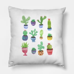 Cactus + Succulent Watercolor Pillow