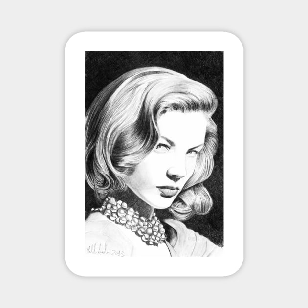 Lauren Bacall, one of the greatest female star of Classic Hollywood! Magnet by micheleamadesi