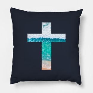 Ocean Waves Cross Pillow