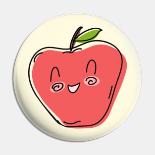 Smiling Apple Cute Drawing Pin