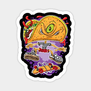 Taco Skateboarder Magnet