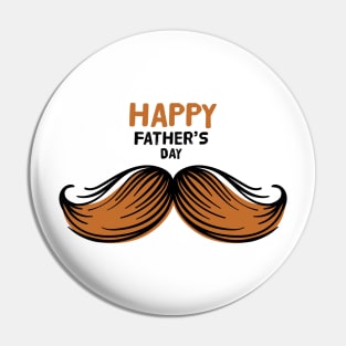 Mustache Ideology Handlebar Mustache Happy Fathers Day Pin