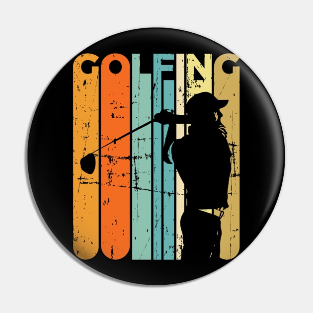 Retro Golfing Vintage Golfer Gift Golf Pin by petervanderwalk