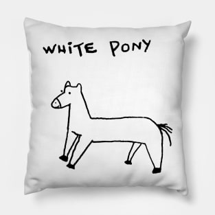 White Pony Pillow