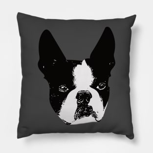 Boston Bull Terrier Face Pillow