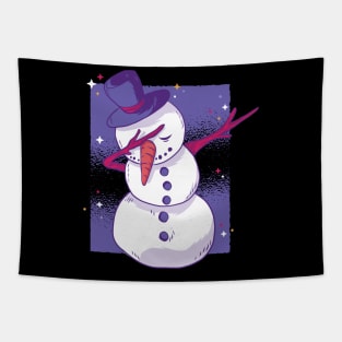 Dabbing Snowman Tapestry