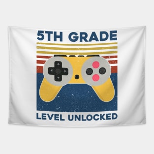 Kids 5th Grade Level Unlocked Back To School Video Gamer Tapestry