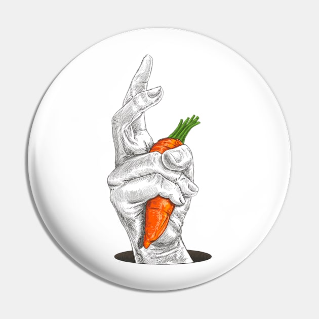 Rabbit & Carrot Pin by kookylove