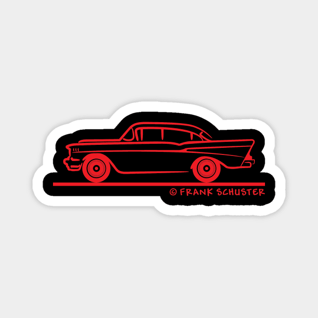 1957 Chevrolet Sedan Four Door  Bel Air Magnet by PauHanaDesign