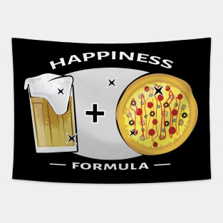 Happiness Formula - Pizza & Beer - Funny Tapestry