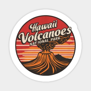 Hawaii Volcanoes National Park Retro Emblem Magnet