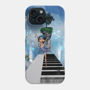 Cute fairy dancing on a piano Phone Case