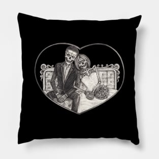 Skeletons lovers wedding. Pillow