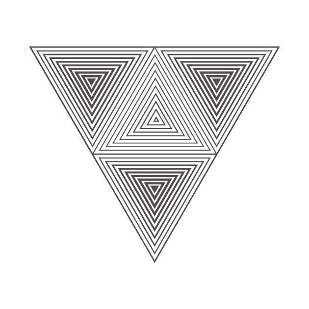 Optical illusion (Hipster triangle) Impossible Black & White Art by badbugs