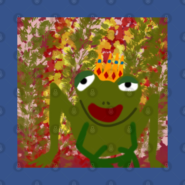 Green Frog King with a Crown - Green Frog - T-Shirt