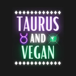 Taurus and Vegan Retro Style Neon T-Shirt