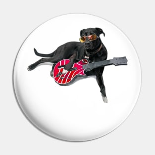 Tucker Rocks - Dog Playing Guitar Pin