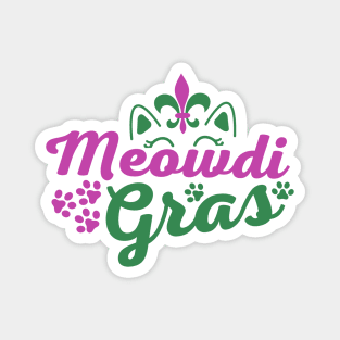 Meowdi Gras Cute Kitten Cat  Funny Mardi Gras Carnival Magnet