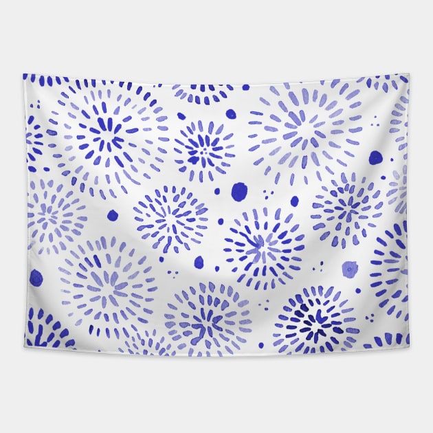 Abstract watercolor sparkles – blue Tapestry by wackapacka