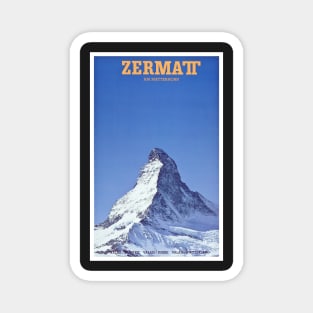 Zermatt am Matterhorn,Valais, Switzerland, Ski Poster Magnet