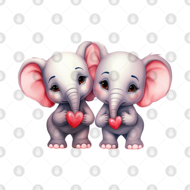 Valentine Elephant Couple by Chromatic Fusion Studio