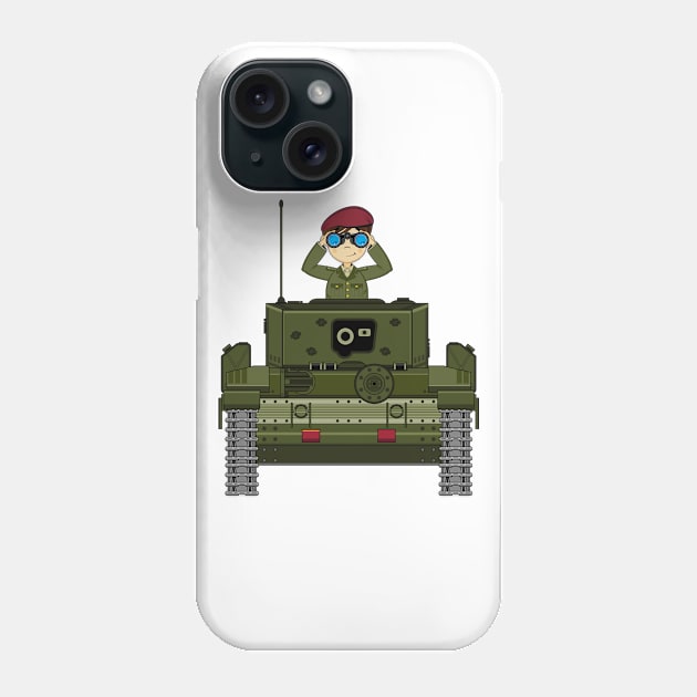 Cute Cartoon Army Soldier in Tank Phone Case by markmurphycreative