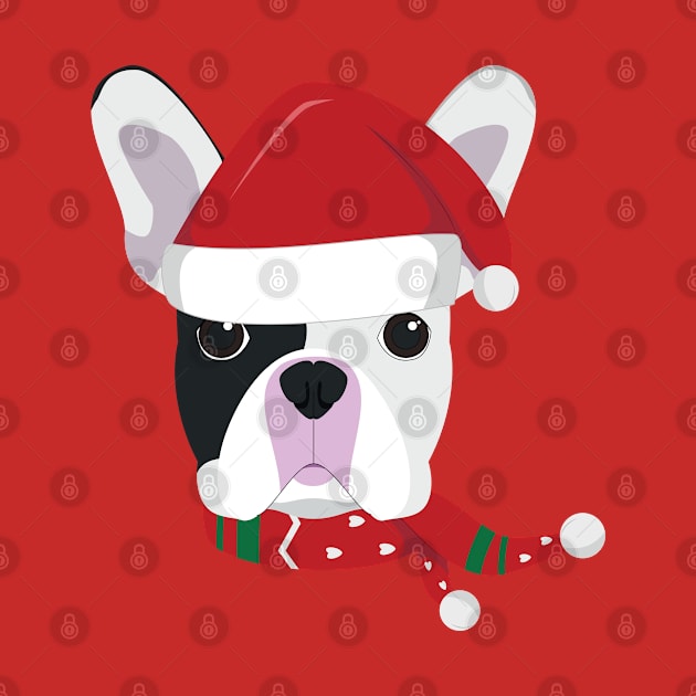 French Bulldog Dog With Red Santa's Hat Funny Xmas Gift by salemstore