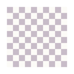 Neutral Checkered Board Purple Violet Retro Check Pattern T-Shirt