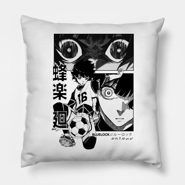 Bowl Cut Bachira Pillow by seanartzy