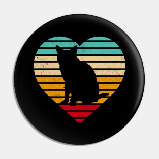 Cat Heart Fun Retro Vintage Funny Cats Pin