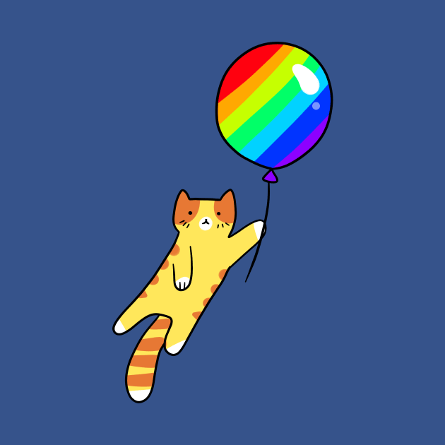 Rainbow Balloon Tabby Cat by saradaboru