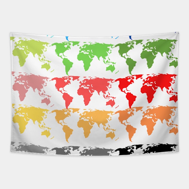 Colorful Map Pattern Tapestry by SomebodyArts