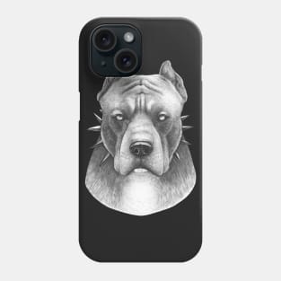 Pitbull on black Phone Case