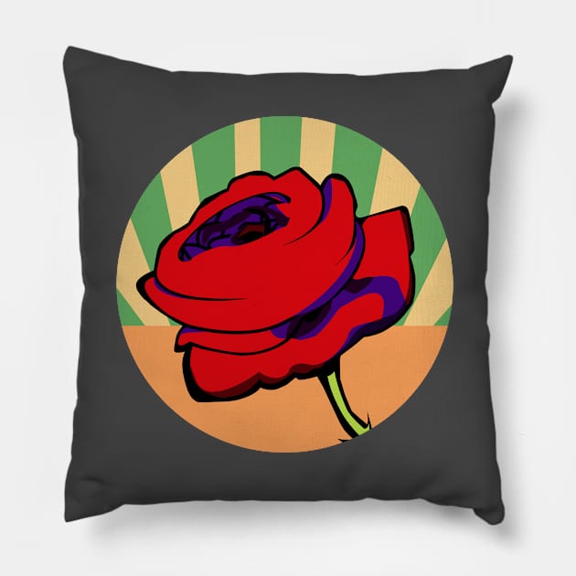 Red Rose Pillow by momomoma