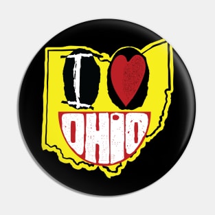 I Love Ohio Smiling Happy Face Pin