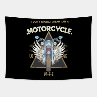 I Don't snore I Dream I am A MOTORCYCLE ,Motorcycle With Angel Wings Tapestry