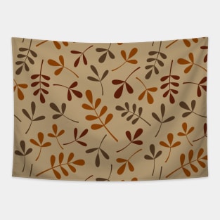 Assorted Leaf Silhouettes Fall Colors Tapestry