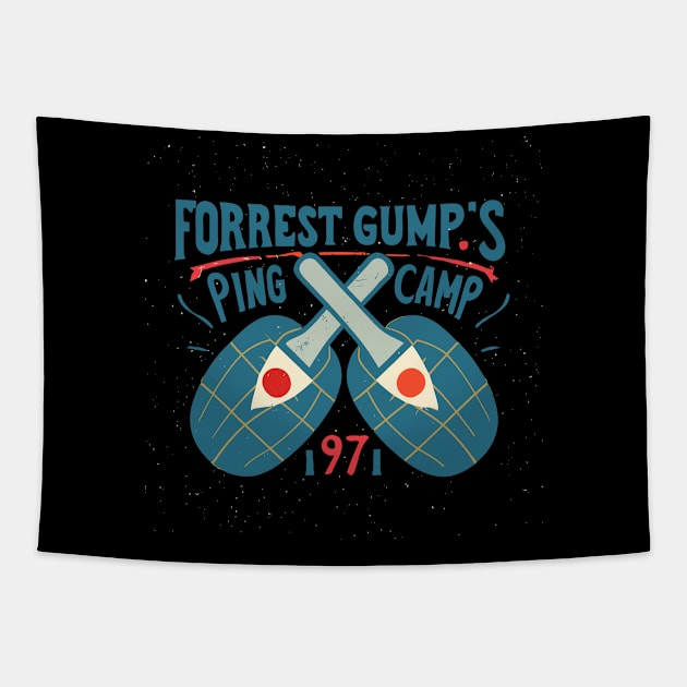 Forrest Gump's Ping Pong Training Camp 1971 Tapestry by CosmicCat