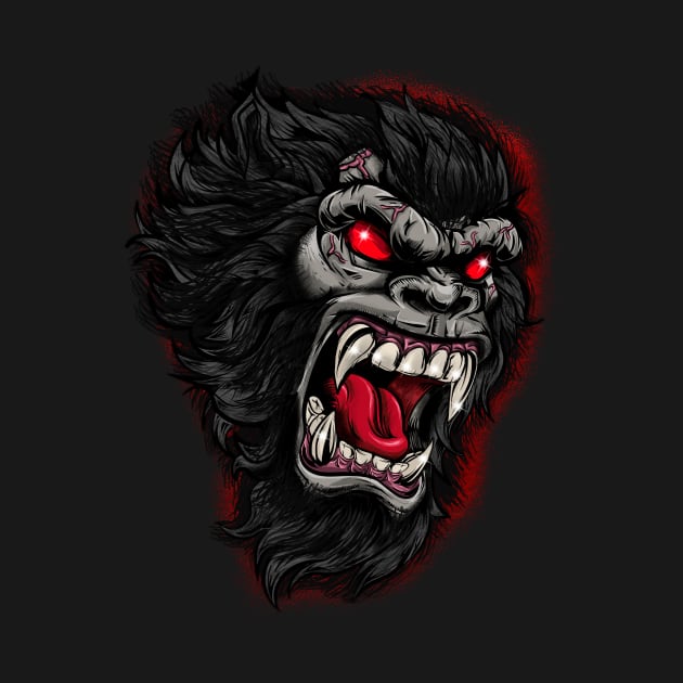 Angry Monkey Gorilla Face by JOISDRAW ART