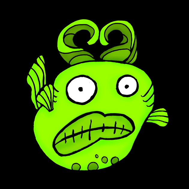 Green Alien Fish by ogfx