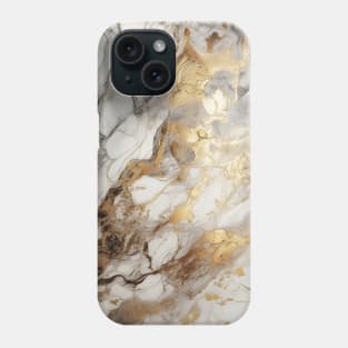 Luxury White and Gold Marble Pattern Phone Case