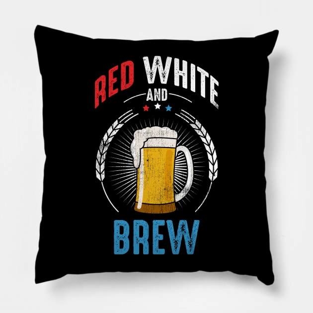 Red White And Brew Pillow by monolusi