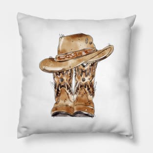 Cowboy hat with boots Pillow