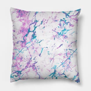 Marble Pattern Aesthetic Purple Blue Teal Pillow