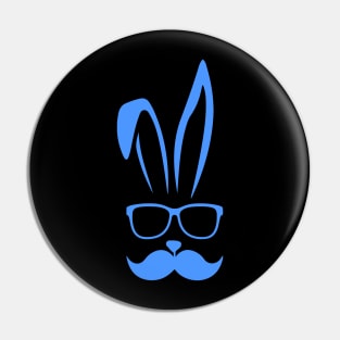 Easter bunny face with beard Pin